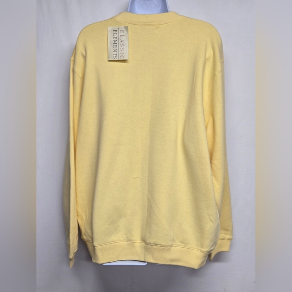 Classic Elements Yellow Pullover Sweatshirt Crew Neck XL Cotton Blend - Picture 3 of 7